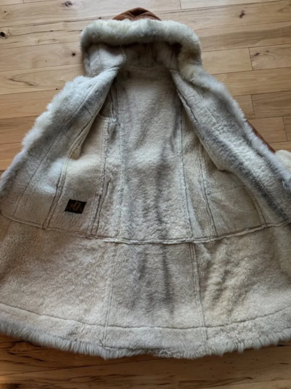 Shearling Leather Vintage Fur Penny Lane Long Suede Sheepskin Princess Maxi Coat - Picture 4 of 10